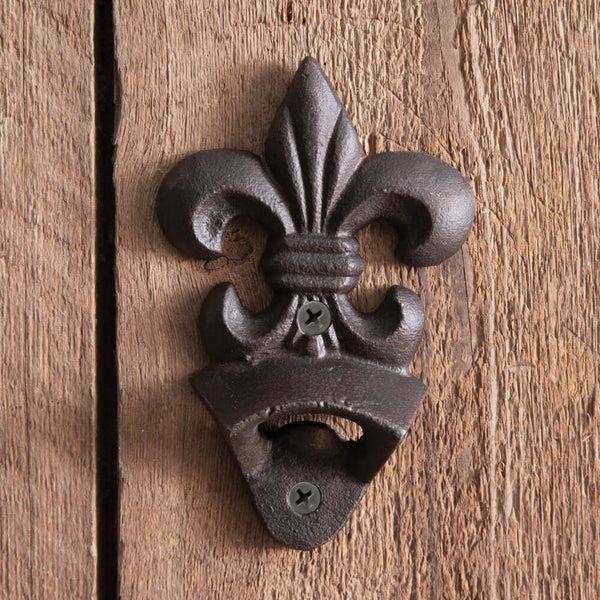 Fleur-de-Lis Wall-Mounted Bottle Opener (Set of 2)