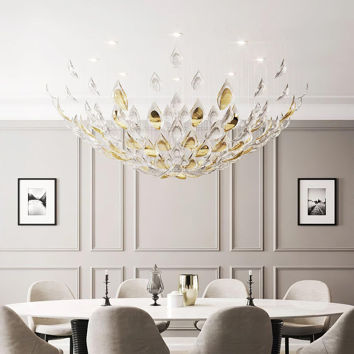 DIY Floating Leaves Chandelier