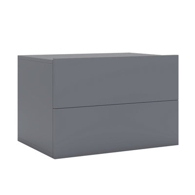 Floating Nightstand with 2 Storage Drawers Wall Mounted for Bedroom-Gray