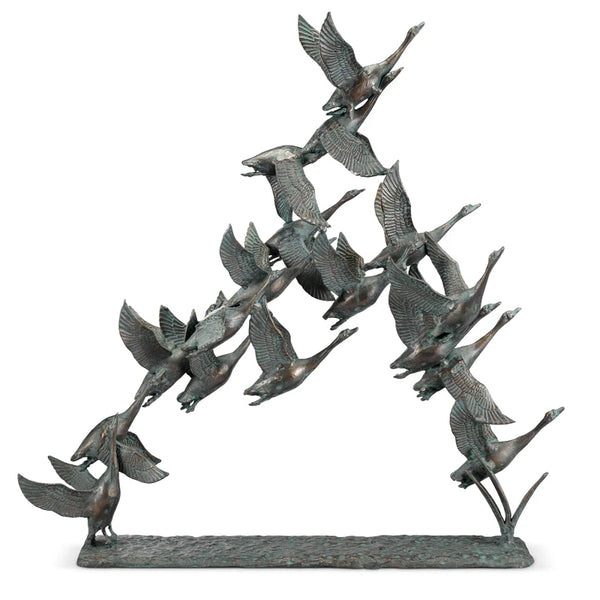 Flock of Ducks Aluminum Sculpture