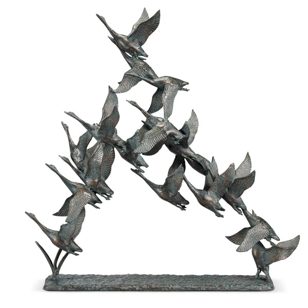 Flock of Ducks Aluminum Sculpture