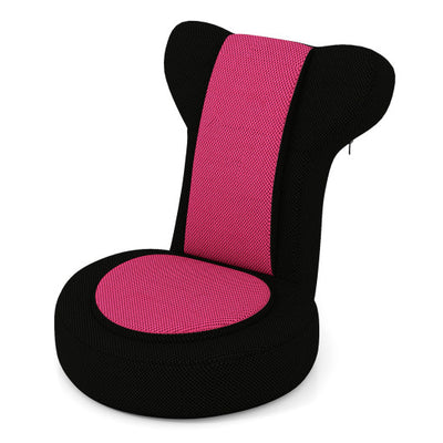 Floor Comfy Gaming Leisure Chair with Adjustable Headrest and Backrest-Pink
