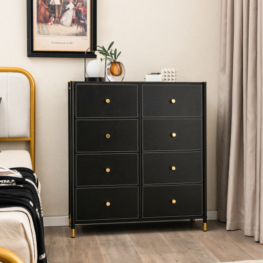 Floor Dresser Storage Organizer with 5/6/8 Drawers with Fabric Bins and Metal Frame-8-Drawer