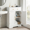 Floor Storage Cabinet with Doors Modern Buffet Sideboard with Drawer and Adjustable Shelf-White