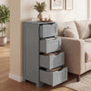 Floor Wooden Free Standing Storage Side Organizer for Bathroom-Gray