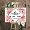 Floral Wedding Welcome Sign - 12x20" Canvas