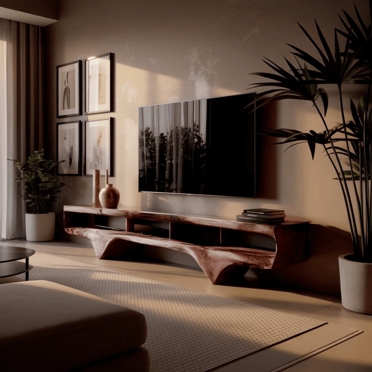 Flowcrest Solid Wood TV Console