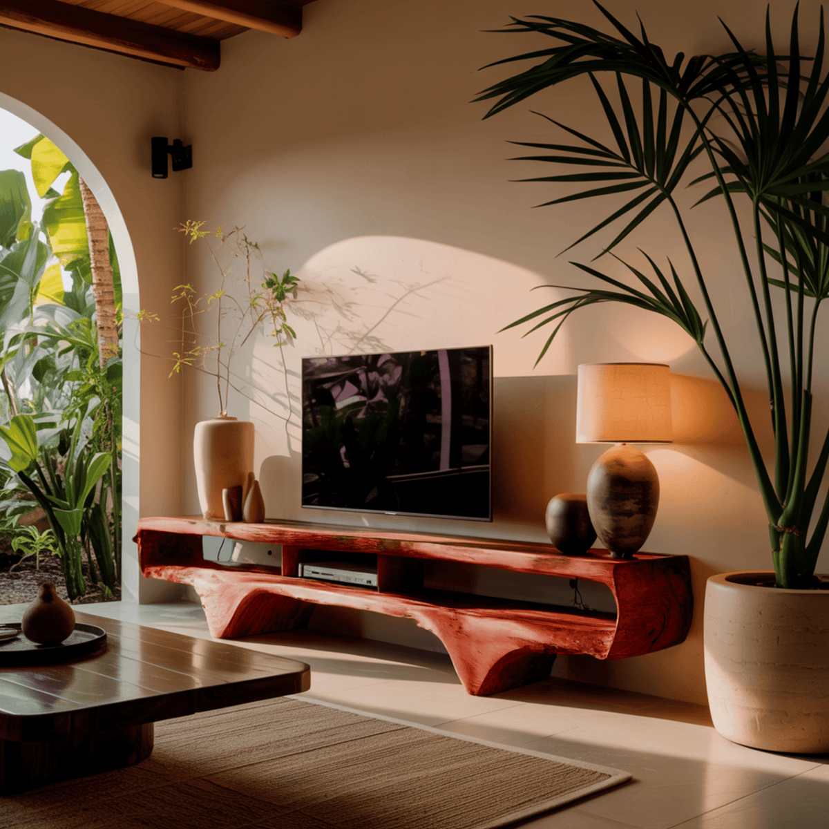 Flowcrest Solid Wood TV Console