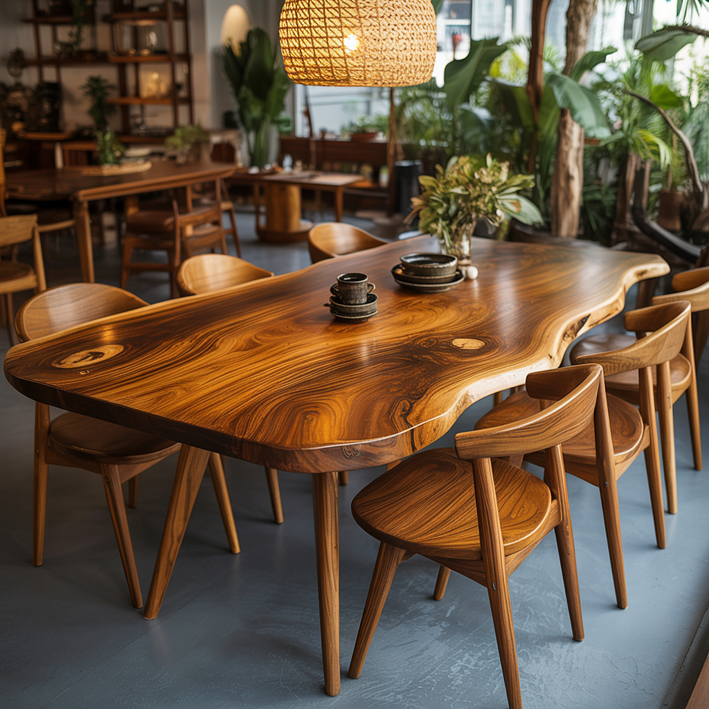Flowedge Live Edge Solid Wood Dining Table