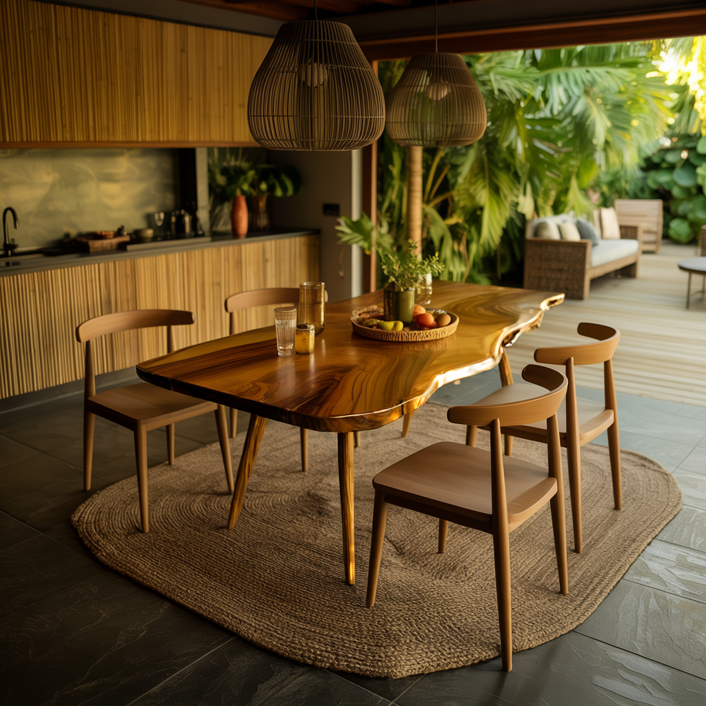 Flowedge Live Edge Solid Wood Dining Table