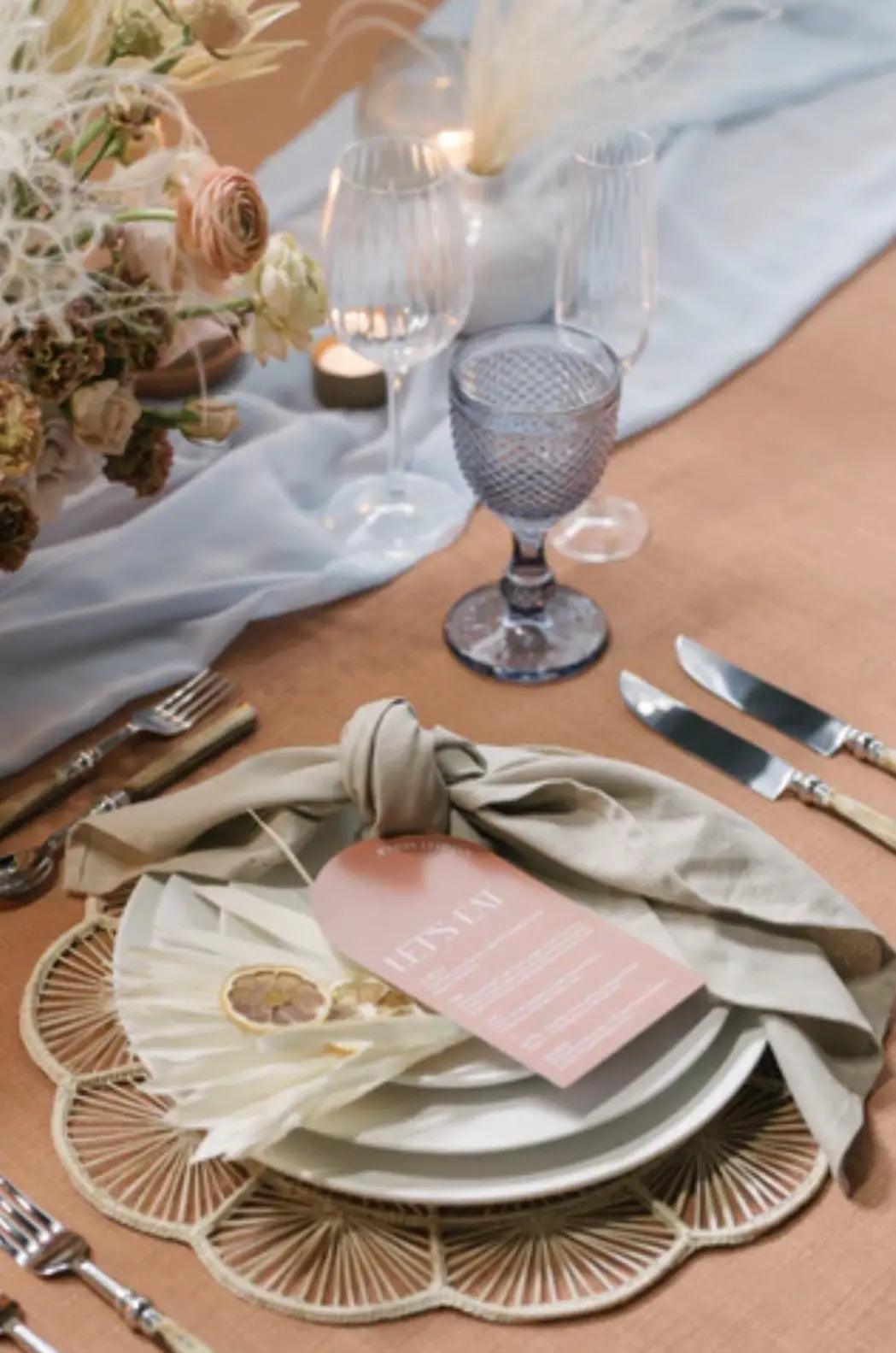 Petal Perfection Scalloped Handwoven Iraca Placemat