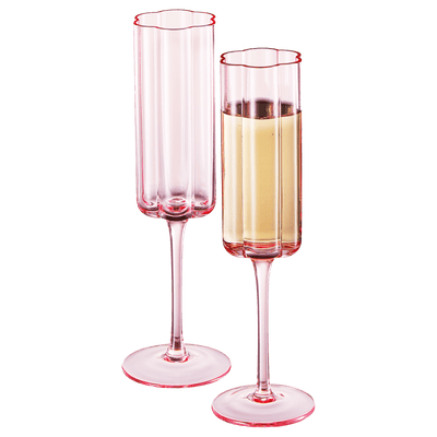 Flower Vintage Champagne Flute Glassware - Set of 2 - 7.4 oz Colorful Cocktail, Martini & Champagne Glasses, Prosecco, Mimosa Glasses Set, Cocktail Glass, Bar Glassware Luster Glasses 9