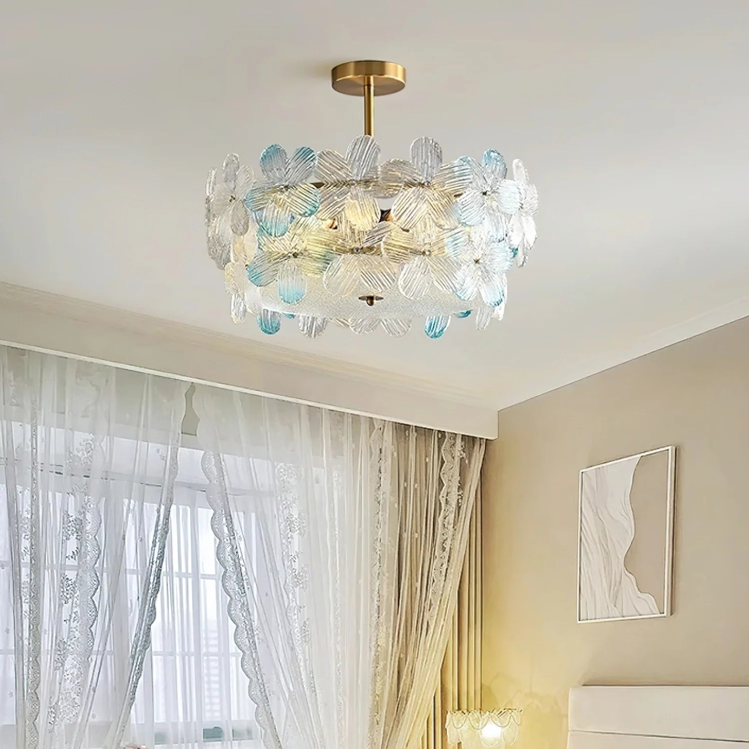 Flower Cluster Frosted Glass Ceiling Lamp