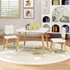 Flower-shaped Kids Table Set with Solid Pine Wood Legs-White