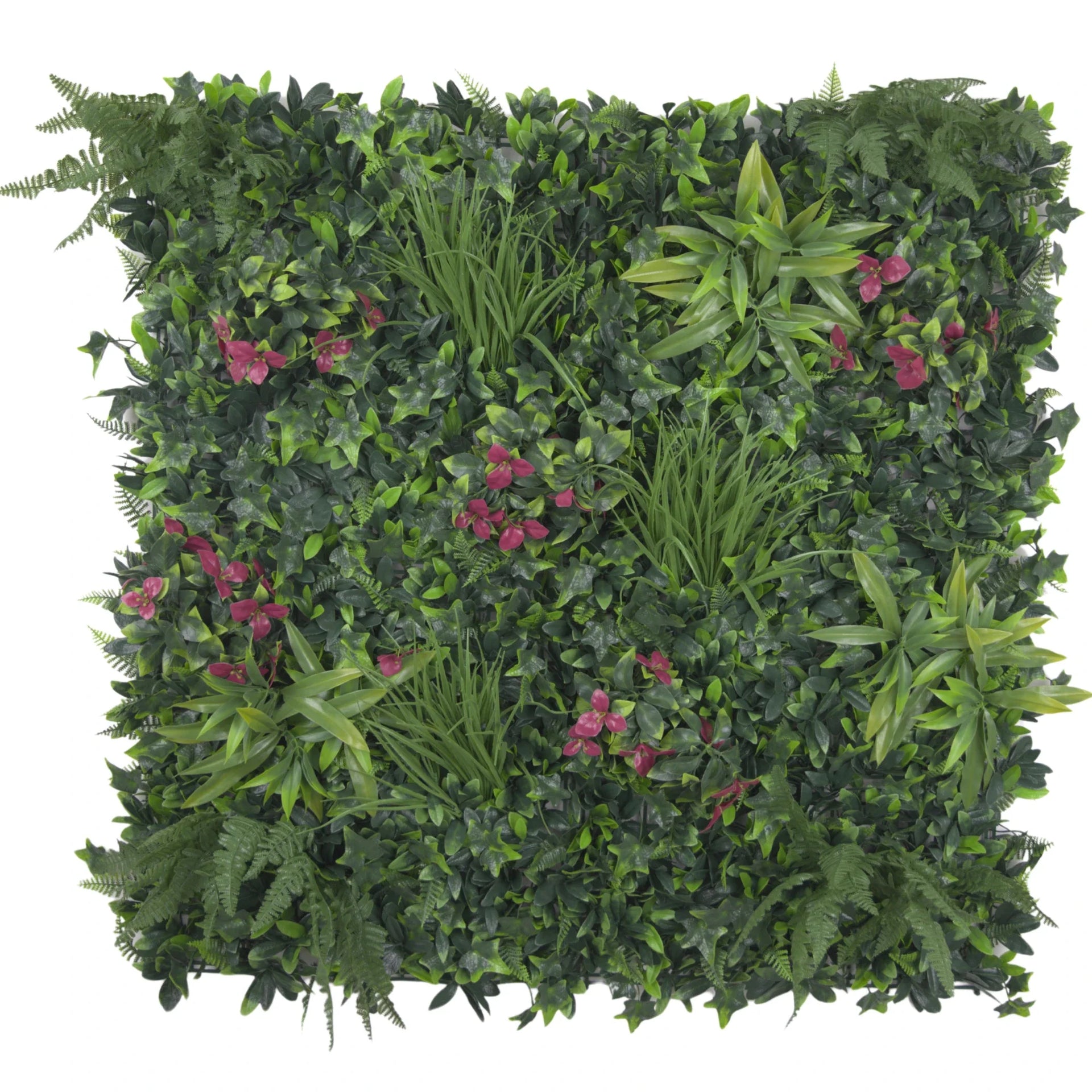 Pink Sensation Artificial Vertical Garden Green Wall Panel 40×40in 11 SQ FT – UV Resistant – Commercial Grade