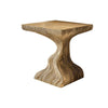 Flowing Solid Live Edge Wood Bedside Table - Natural Oak / 20″W × 20″H × 12″D