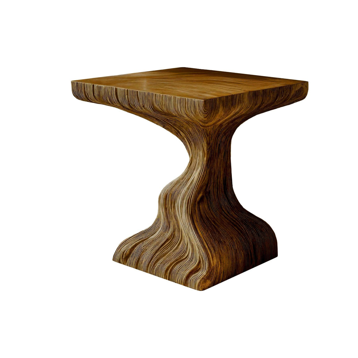 Flowing Solid Live Edge Wood Bedside Table