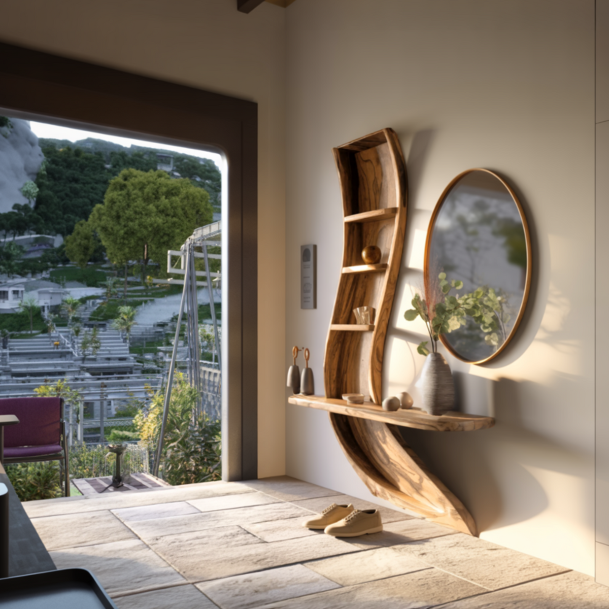 Flowline Solid Wood Floating Display Shelf