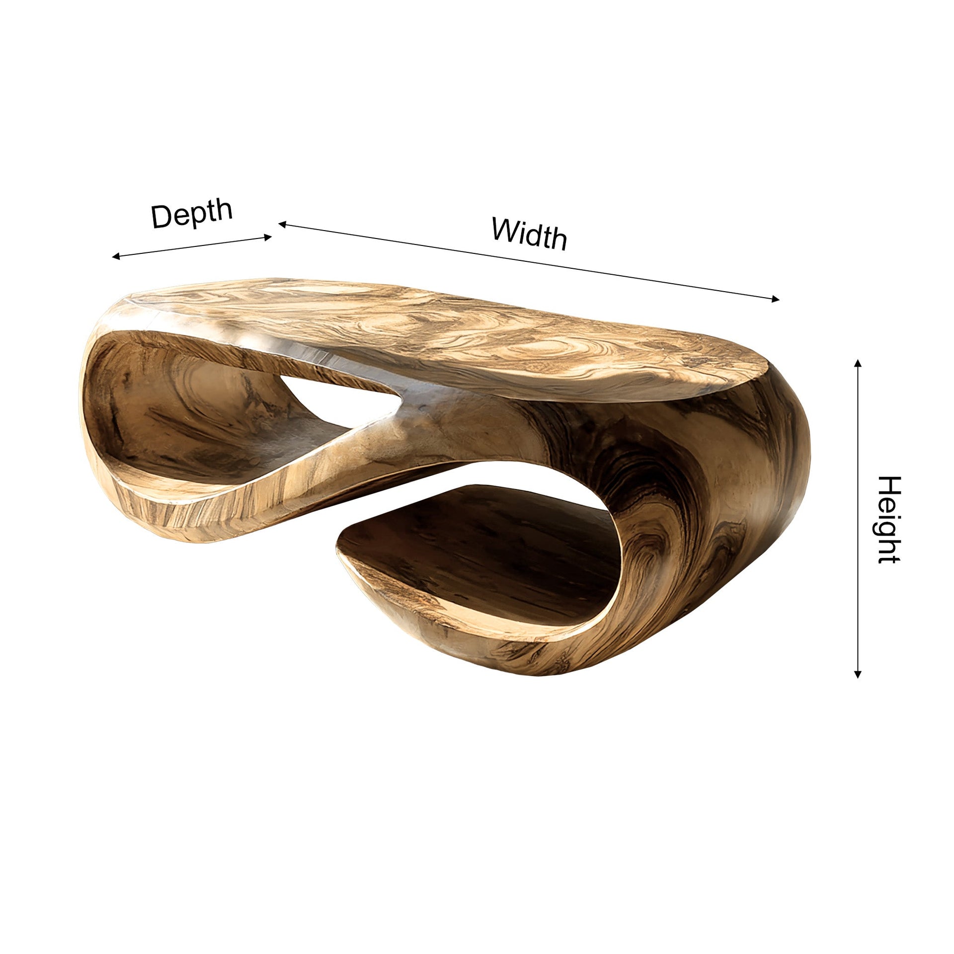Flowloop Sculpted Solid Wood Coffee Table