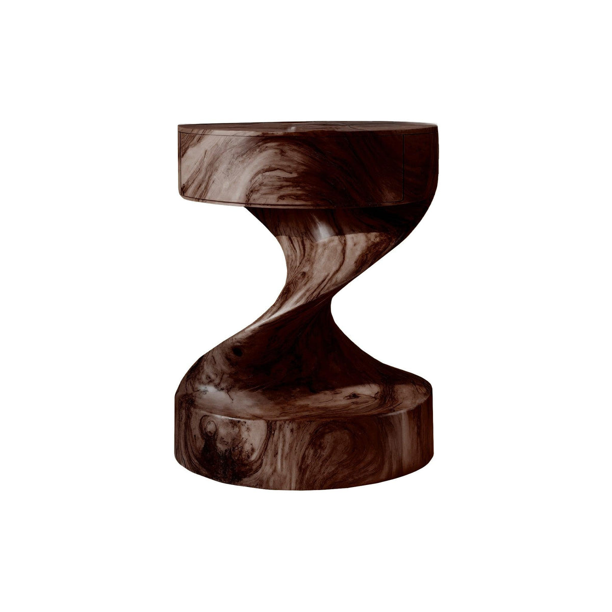 Flowtwist Handcrafted Solid Wood Bedside Table