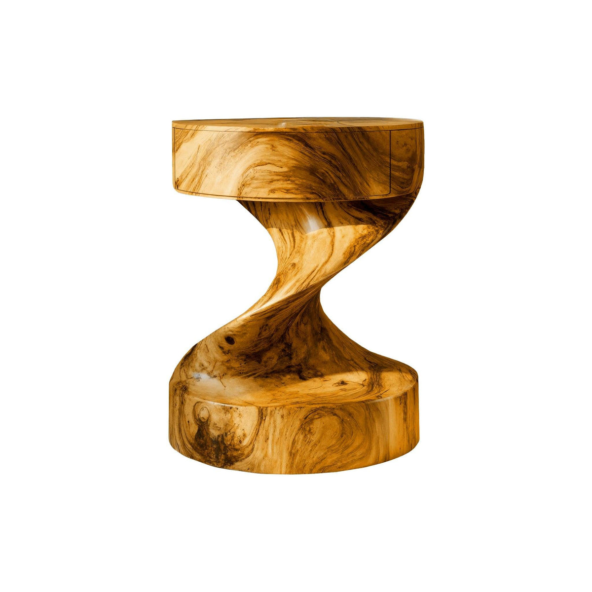 Flowtwist Handcrafted Solid Wood Bedside Table