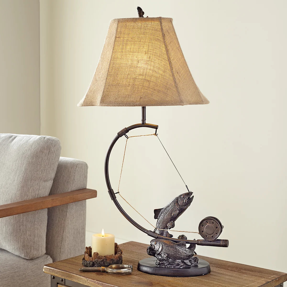 Fly Rod Trout Table Lamp