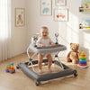Foldable Baby Walker with Removable Seat and Adjustable Height for 6-12 Months-Gray