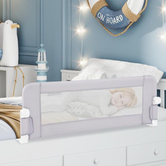 Foldable Bed Rail Swing Down Baby Bed Guard Rail-White