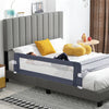 60-Inch Foldable Bed Rail Swing Down Baby Bed Guard Rail with Adjustable Safety Strap-Grey