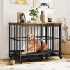 Foldable Dog Crate Furniture with Removable Tray and Lockable Door-L
