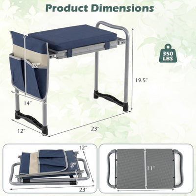 Foldable Garden Kneeler and Seat for Seniors Gardeners-Navy