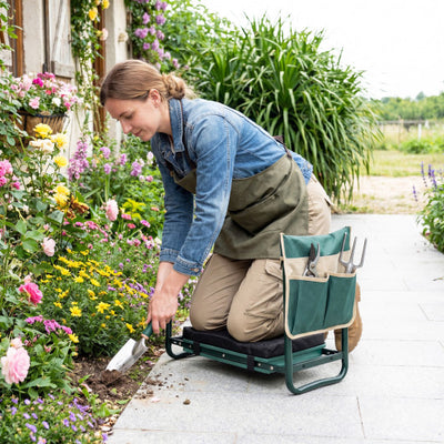 Foldable Garden Kneeler and Seat for Seniors Gardeners-Green