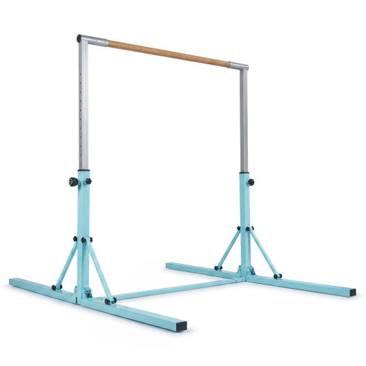 Foldable Gymnastics Bar for Kids with 3-Level Adjustable Heights-Green