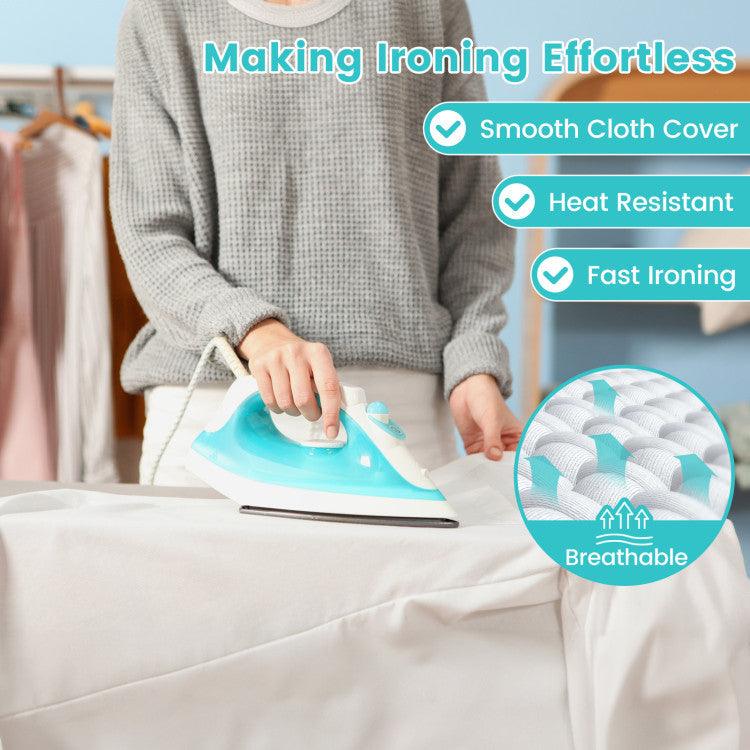 Foldable Ironing Board with Iron Rest and Adjustable Height