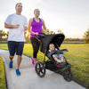 Foldable Jogging Stroller with Detachable Tray and Air-Filled Rubber Tires-Black - Black