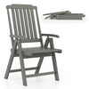 Foldable Patio Chair All-Weather HDPE Outdoor Dining Chair with Armrest-Gray