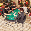 72 x 36 x 30.5 Inch Foldable Poker Table with 8 Cup Holders-Green