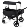 Foldable Wagon Stroller for 4 Kids with Removable Canopy and Adjustable Push-Black
