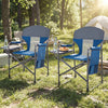 Folding Camping Chair with Cup Holder and Storage Pocket-Navy