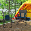 Folding Camping Directors Chair with Cooler Bag and Side Table-Blue
