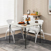 Folding Camping Table with All-Weather HDPE Tabletop and Rustproof Steel Frame-White