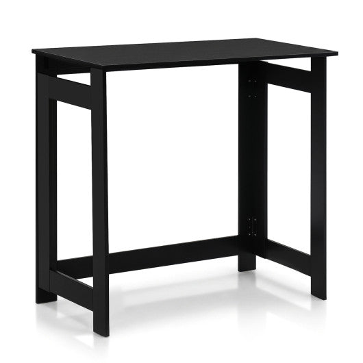 Folding Console Table with Foldable Legs-Black