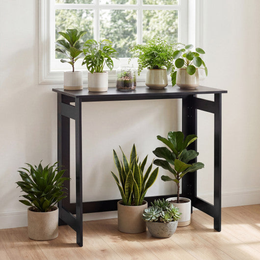 Folding Console Table with Foldable Legs-Black