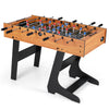 Folding Foosball Table with 22 Players and Slide Scorers Space-Saving Game Table-Natural
