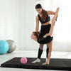 Folding Gymnastics Mat with Carry Handles and Sweatproof Detachable PU Leather Cover-Black