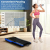 3-in-1 3HP Folding Treadmill with Smart Apps Remote Control and Speakers-Navy - Navy
