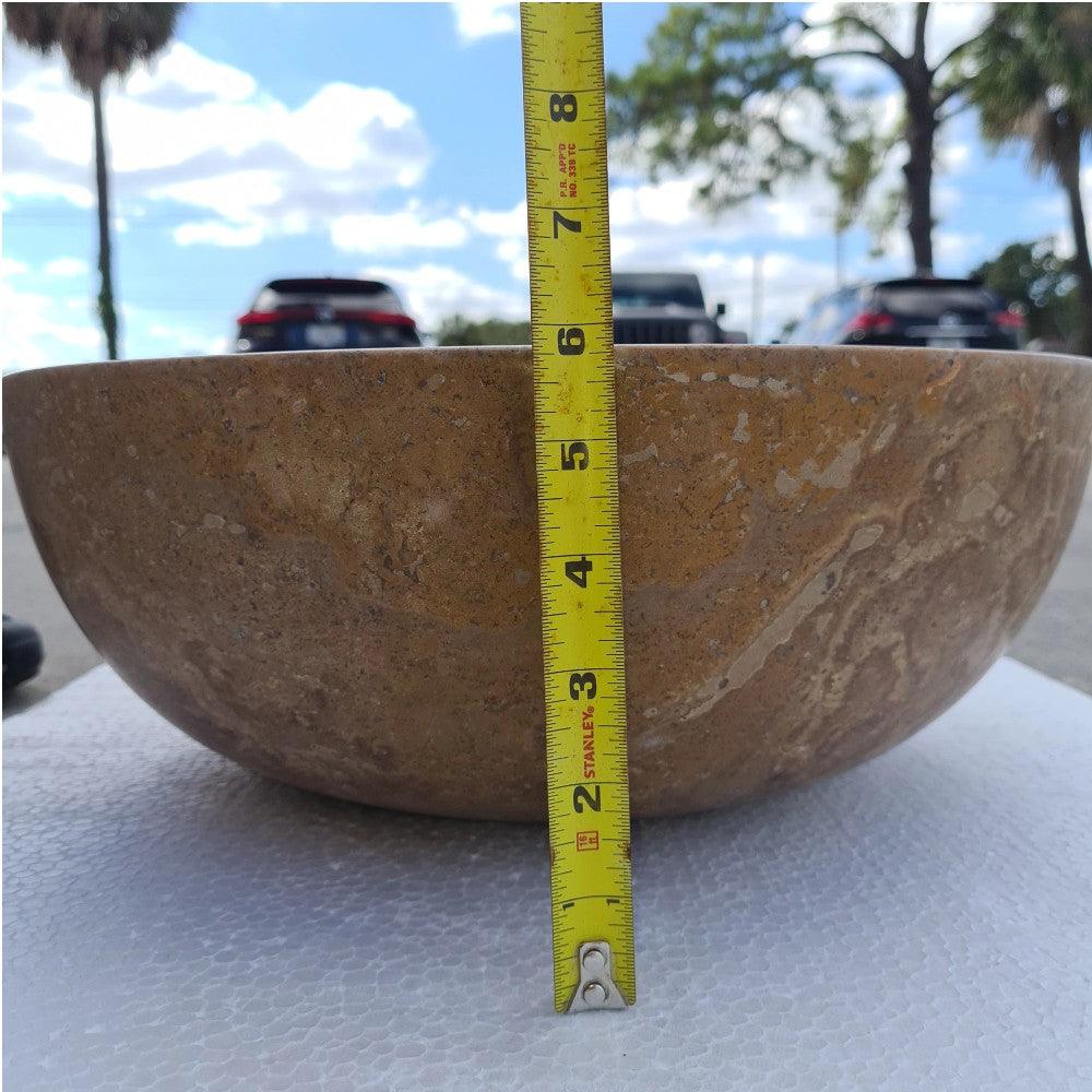 Fontane Dark Walnut Travertine Natural Stone Under-mount Sink Honed and Filled (D)16