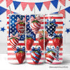 Berry Proud to Be an American 20oz Personalized Tumbler With Lid and Stainless Steel Straw, Patriotic Strawberry 4th of July Gift Cup