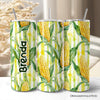 Farm Fresh Corn Pattern 20oz Personalized Tumbler With Lid and Stainless Steel Straw, Rustic Country Harvest Gift Cup