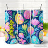 Preppy Painted Eggs 20oz Personalized Tumbler With Lid and Stainless Steel Straw, Spring Floral Easter Gift Cup